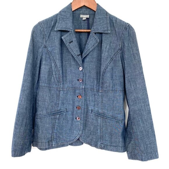 J. Jill  fitted jacket / blazer, 💯 cotton denim - Picture 1 of 13